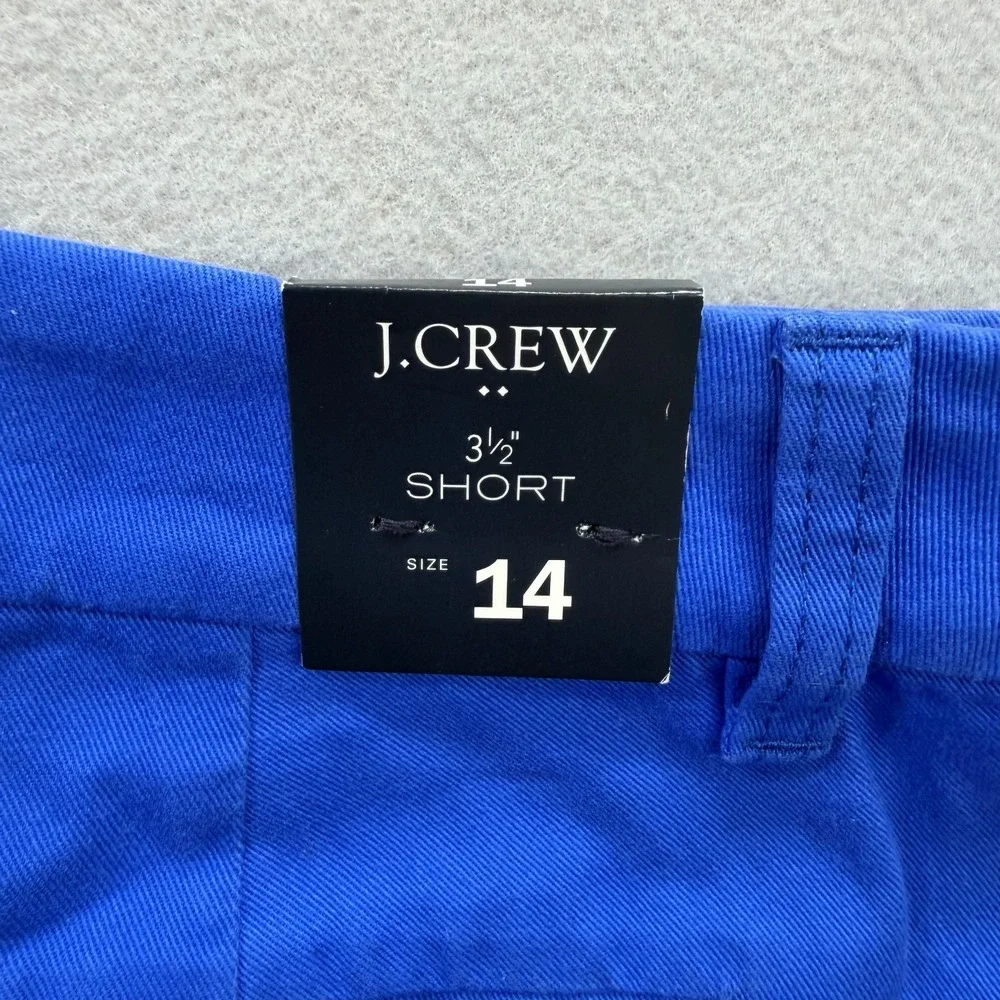 J.CREW Chino Shorts Womens 14 Royal Blue‎ Cotton Lightweight 3.5